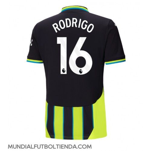 Camiseta Manchester City Rodri Hernandez #16 Segunda Equipación Replica 2024-25 mangas cortas